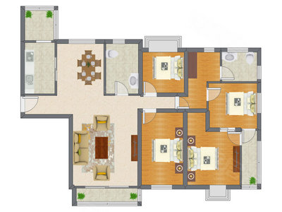 4室2厅 159.50平米
