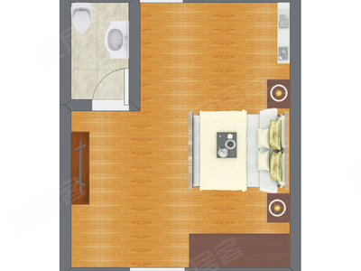 1室1厅 26.55平米