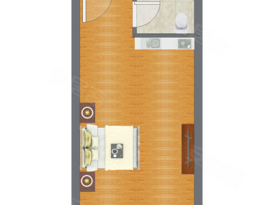 1室0厅 39.38平米户型图