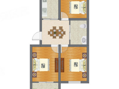3室1厅 70.50平米