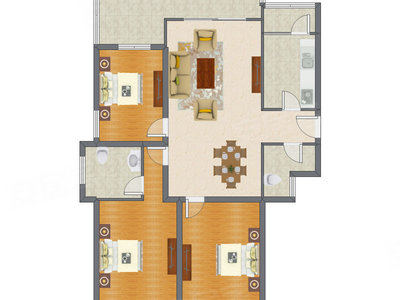 3室2厅 129.32平米