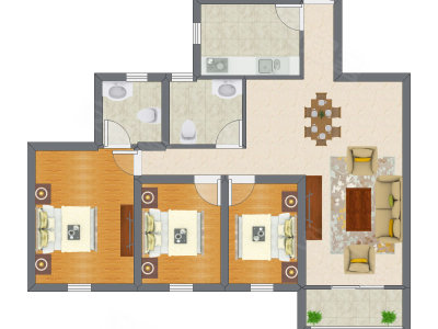 3室2厅 146.42平米