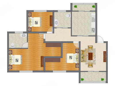 3室1厅 105.05平米