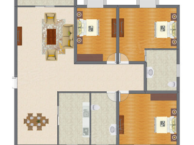 3室2厅 150.45平米