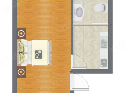 1室0厅 35.30平米户型图