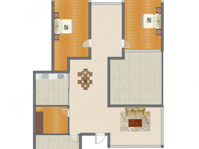 2室2厅 184.00平米户型图