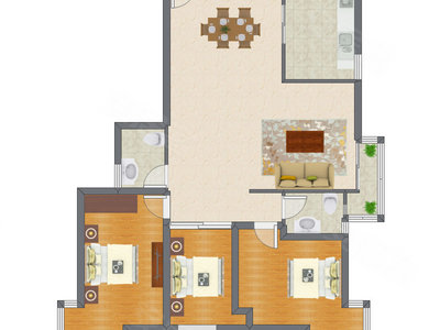 3室2厅 135.40平米