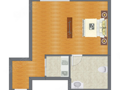 1室0厅 56.24平米户型图