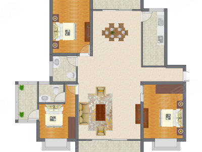 3室2厅 144.72平米