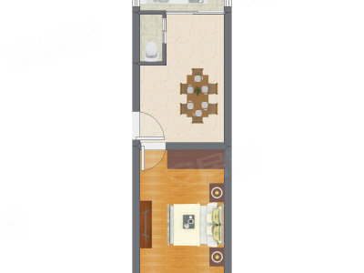 1室1厅 41.94平米户型图