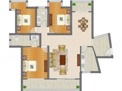 3室2厅 141.79平米