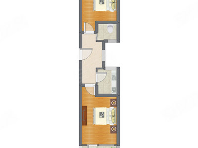 2室1厅 47.00平米户型图