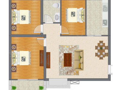 3室2厅 99.45平米
