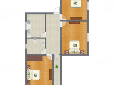 3室1厅 80.24平米