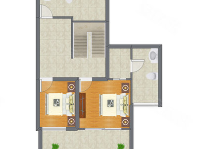 2室2厅 124.98平米户型图