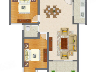 2室2厅 86.14平米户型图