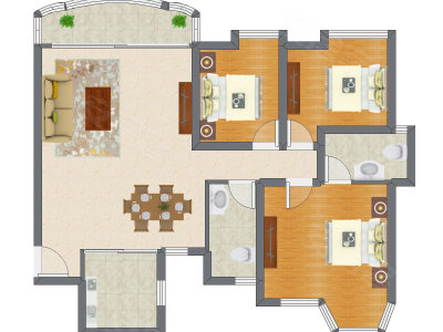 3室2厅 112.45平米户型图