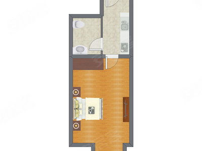 1室0厅 30.95平米