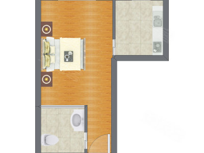 1室0厅 32.12平米户型图