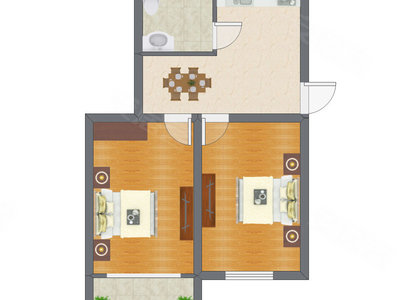 2室1厅 60.78平米