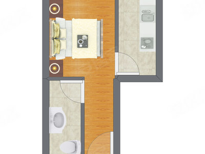 1室0厅 15.55平米