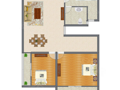2室2厅 109.53平米户型图