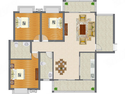 3室2厅 135.42平米
