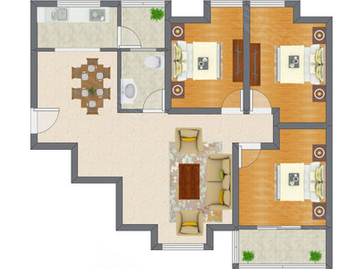3室2厅 108.76平米