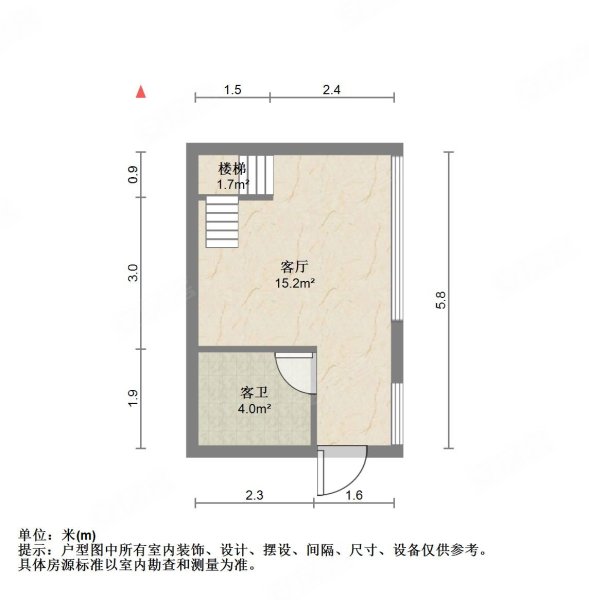 绿地峰荟时代1室1厅1卫42.57㎡南41.8万