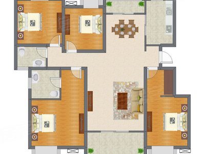 4室2厅 165.00平米