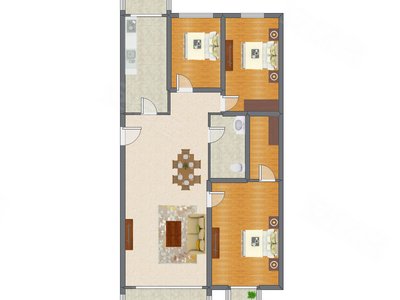 3室2厅 129.06平米