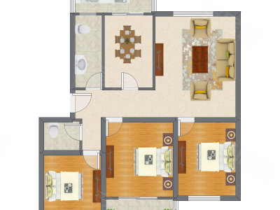 3室2厅 135.98平米