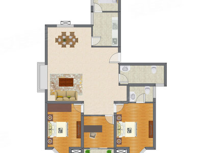 3室2厅 142.74平米