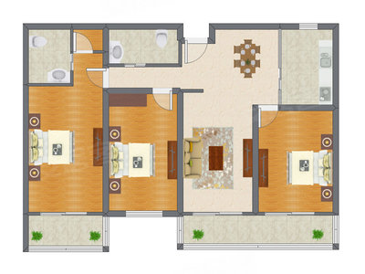 3室2厅 145.62平米