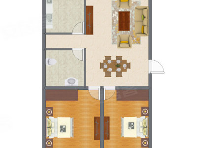 2室2厅 88.89平米