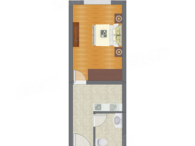 1室0厅 43.33平米户型图