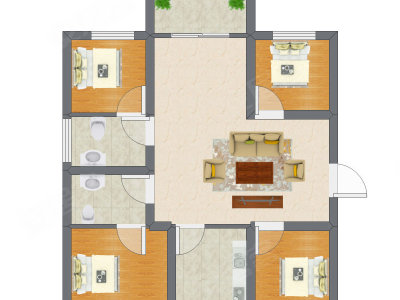 4室1厅 127.40平米