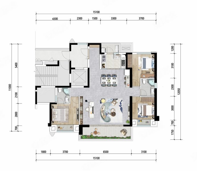 黄龙溪谷(新房)3室2厅144㎡132万二手房图片