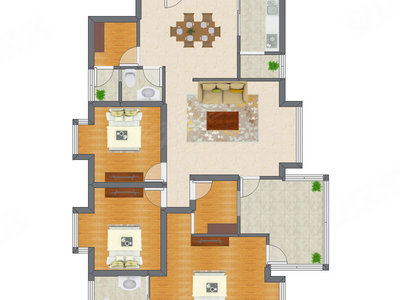 3室2厅 148.78平米