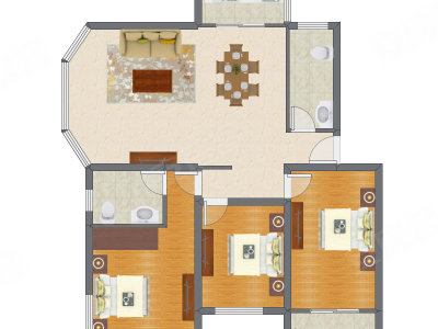 3室2厅 130.98平米