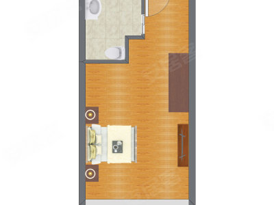 1室0厅 43.68平米