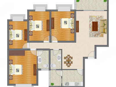 4室2厅 168.59平米