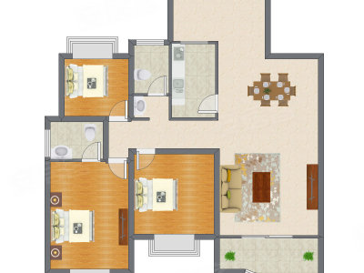 3室2厅 105.44平米