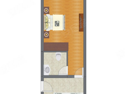 1室0厅 50.50平米户型图