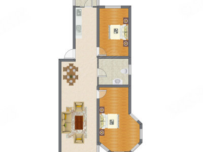 2室2厅 96.83平米