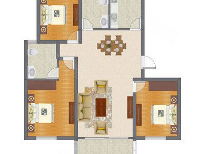 3室2厅 115.64平米