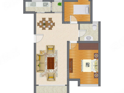 2室2厅 96.99平米