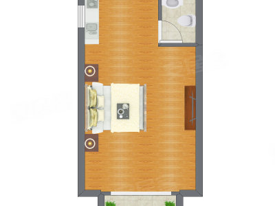 1室1厅 45.23平米
