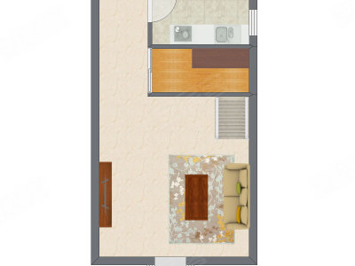 2室1厅 34.85平米户型图