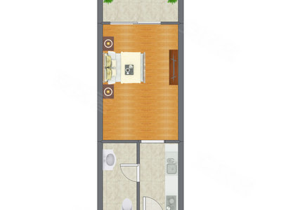 1室0厅 50.50平米